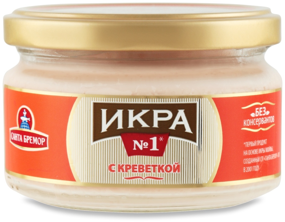 Деликатесная икра «Санта Бремор» с креветкой, 180 г